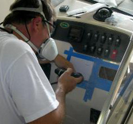Southeastern Marine employee working on a boat
